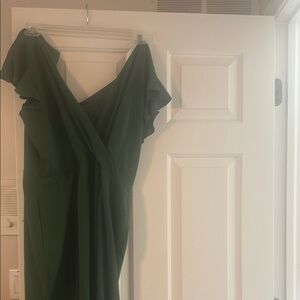 Elegant Green Wrap Dress